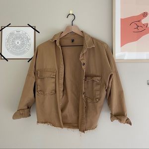 Tan Canvas Shirt Jacket - S